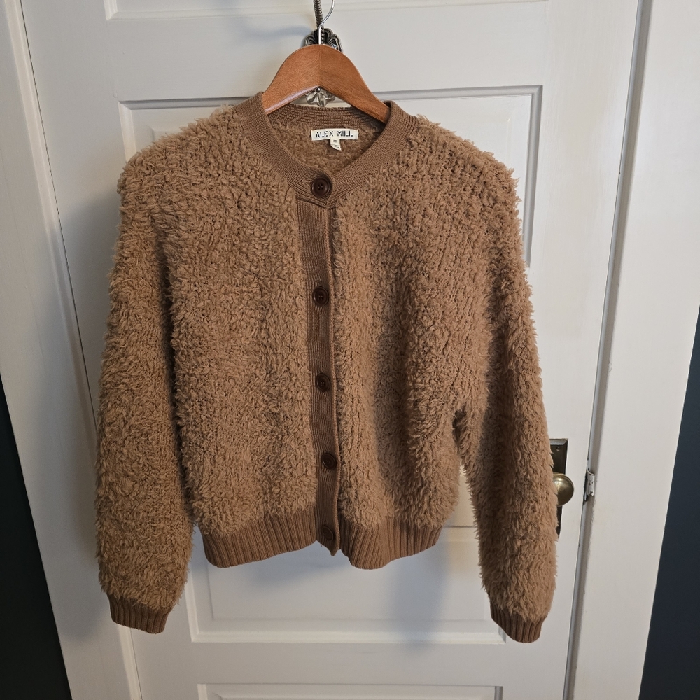Alex Mill Binky Cardigan Merino Teddy Terracotta M